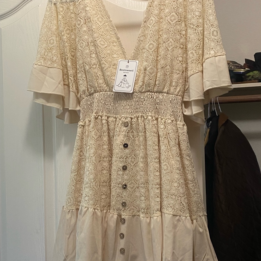 Cream Lace Dress